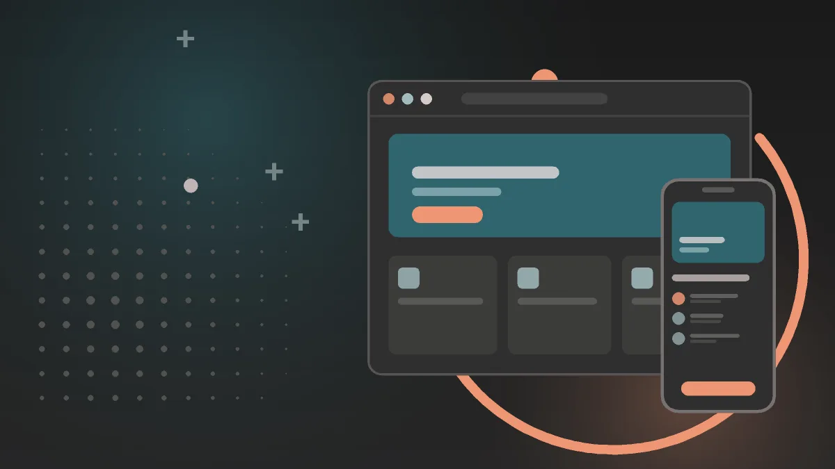 Illustration aux couleurs d'EPREYN, une fenêtre de navigateur et un téléphone stylisés, pour l'article « Intégrer l'intelligence artificielle pour une application dans le Tarn »