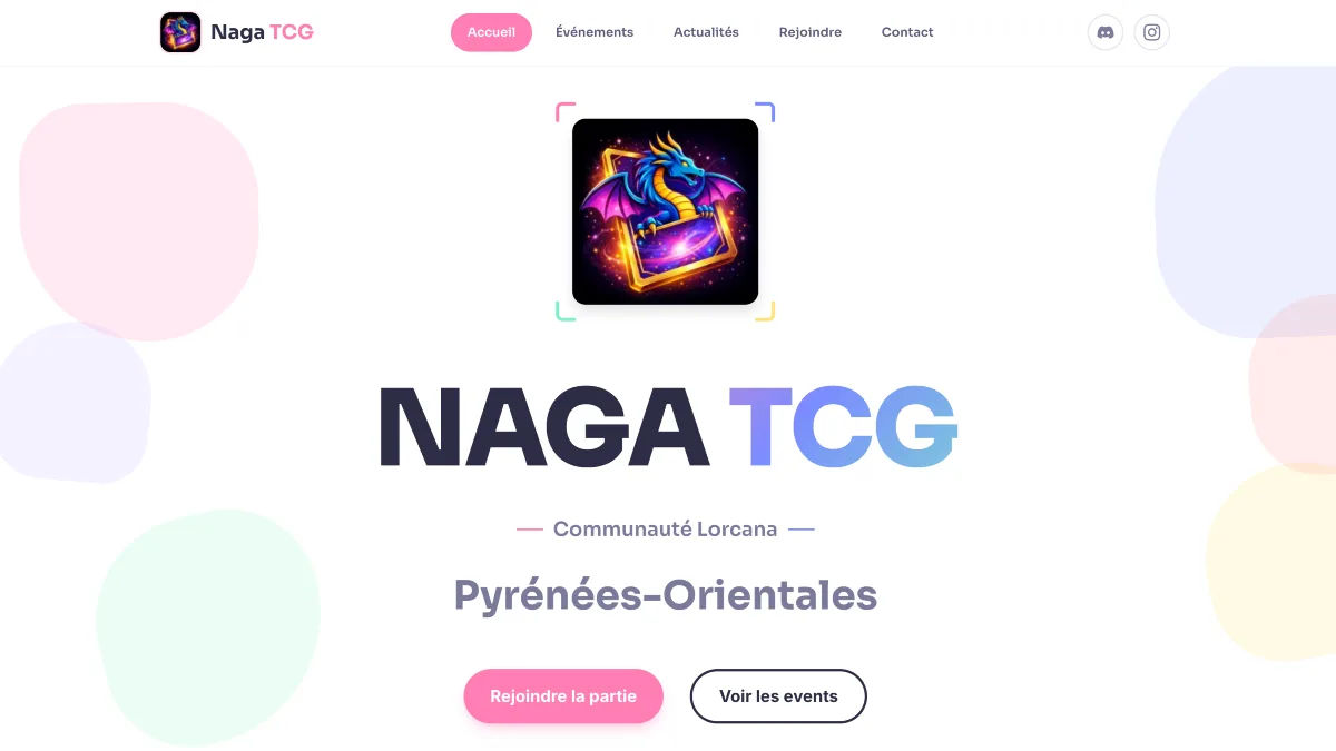 Capture du site Naga TCG Website, site web réalisé par EPREYN, développeur à Perpignan
