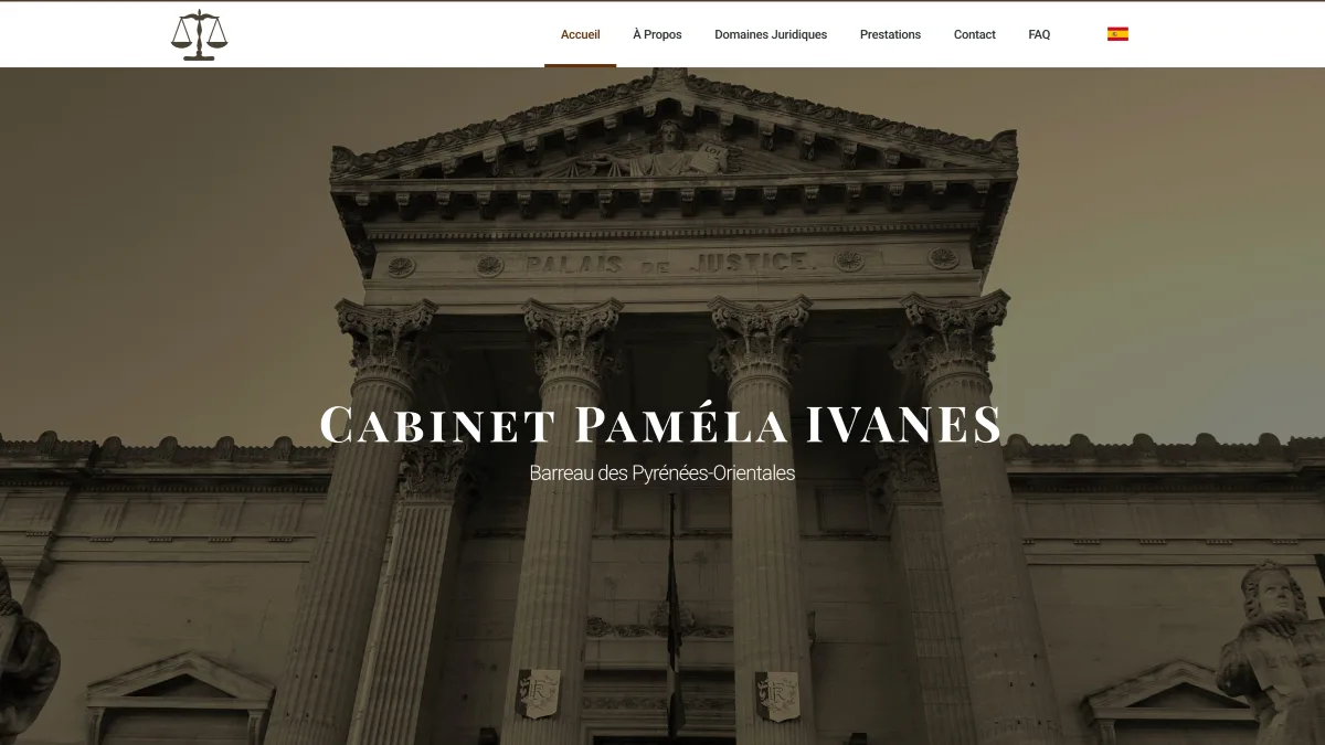 Capture du site Pamela Ivanes Avocat, site vitrine réalisé par EPREYN, développeur à Perpignan