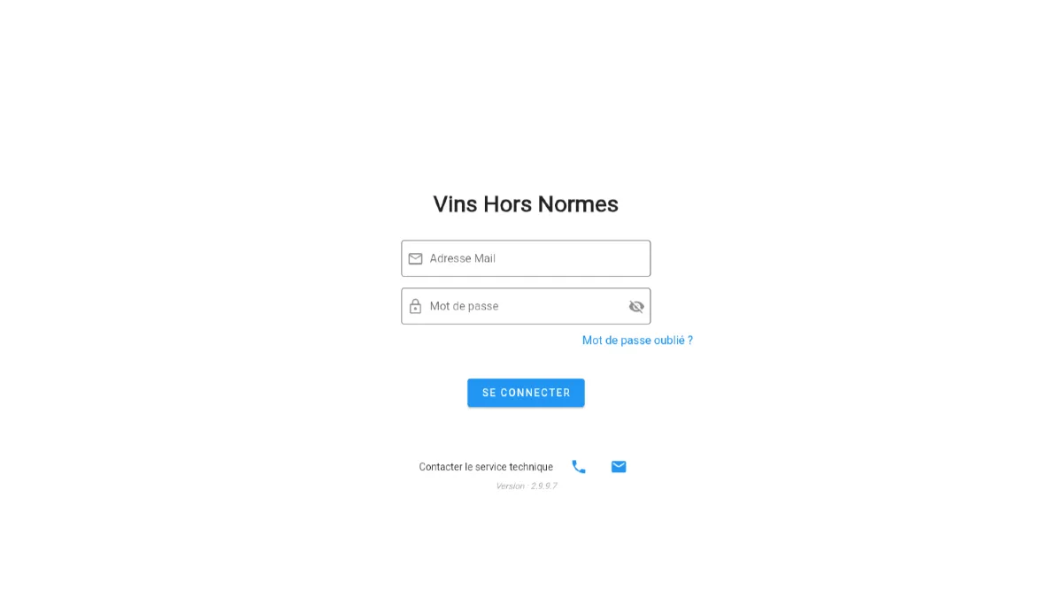 Capture de l'application VHN – Vins Hors Normes, application web et mobile réalisée par EPREYN, développeur à Perpignan