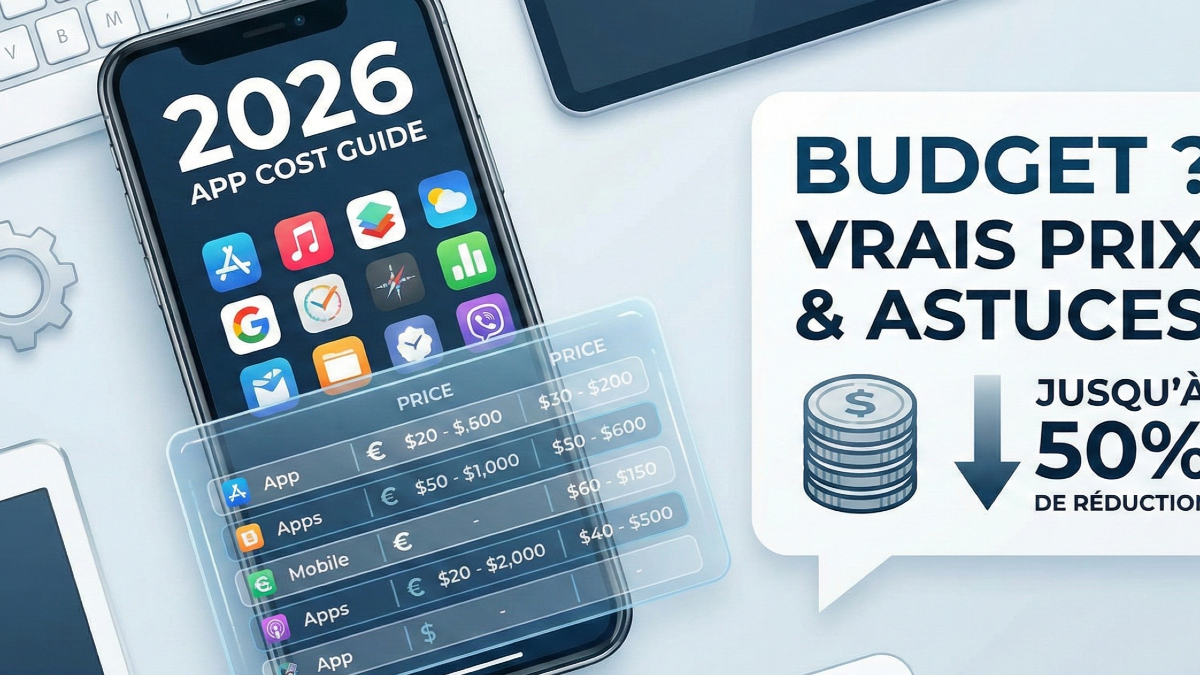 Infographie du coût de développement d'une application mobile en 2026